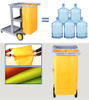wholesale industrial Platform janitorial cleaning cart blue grey PP plastic hotel housekeeping trolley
