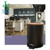 Household Step On Trash Can with Wooden Lid Hotel Room Office Kitchen Rubbish Bin Stainless Steel Foot Pedal Waste Bin
