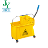 20Qt. Mop Buckets with Side Wringer Pink Built-in Mop Holder On Wringer Front