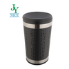 35L 46L Customizable Stainless Steel Laundry Bin with PU Leather Lid Hotel Home Bedroom V Cone Dirty Clothes Storage Basket