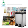 Industrial Foot Pedal Recyclable Iron Garbage Can Office Trash Can 30L 40L Square Stainless Steel Double Compartment Waste Bin