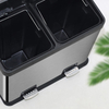 Industrial Foot Pedal Recyclable Iron Garbage Can Office Trash Can 30L 40L Square Stainless Steel Double Compartment Waste Bin