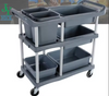 Hotel collection trolley with container PP plastic kitchen plate collect cleaning service cart