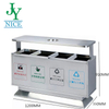 Outdoor Double Bin Trash Can with Foot Step Pedal Waste Bin Cabinet Kitchen