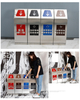 Outdoor Double Bin Trash Can with Foot Step Pedal Waste Bin Cabinet Kitchen