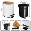 Bamboo Bin with Foot Step Pedal Waste Bin Stainless Steel Waste Bin slim bathroom trash can