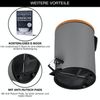 Bamboo Bin with Foot Step Pedal Waste Bin Stainless Steel Waste Bin trash can for bathroom step