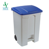 Storage Bin with Lid PP Plastic Trash Can with Caster Rubber Wheels Easy Moving