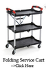 Wholesale 3 Tiers Plastic Restaurant Servicing Cart with Four wheels Food Servicing folding Trolley Cart for Hotel