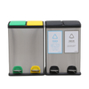 Stainless Steel Dustbin Waste Trash Indoor Recycle Bin Airport Metal Oval 1 Compartment Standing Bin