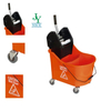 46Qt. Gray Black Plastic Side Press Swabber Cleaning Wringer Heavy Duty Public Places Mop Bucket
