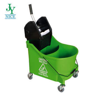 46Qt. Green High Quality Plastic Side Press Swabber Cleaning Wringer Heavy Duty Public Places Mop Bucket