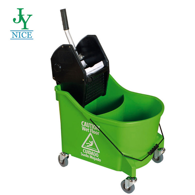 46Qt. Green High Quality Plastic Side Press Swabber Cleaning Wringer Heavy Duty Public Places Mop Bucket
