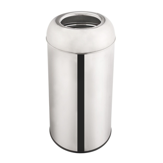 65L round kitchen garbage bin hotel room stainless steel 13 gallon Customized Bullet Open Top waste bin/trash can
