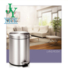 Pink Indoor Eco Friendly Metal Trash Can with Lid High Quality Commercial Office Stainless Steel Pedal Dustbin
