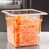 Cranberry Storage 1/6 Size Polycarbonate Food Pans,4Deep,Clear - Pack of 6