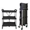 Factory made Wholesale 3 Tiers Plastic Restaurant Servicing Cart Food Servicing Folding Trolley Cart
