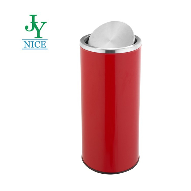 Metal Outdoor Medical Trash Can with Swing Lid Hotel Home Office Stainless Steel Rubbish Bin