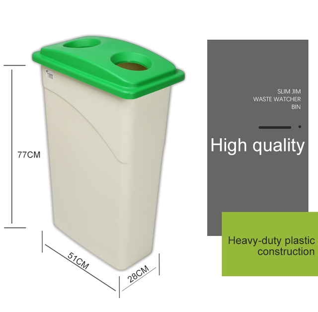 87Qt. Bottle Classification Dustbin Square Park Ash Bin with Lid Waste Container Slim Jim Plastic Waste Bin