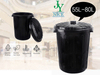 77Qt. Outdoor Round Rubbish Collection Trash Can Plastic Big Garbage Bin With Lid