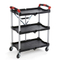 plastic 3 Tier Restaurant Kitchen Plastic Service Folding Food Trolleys carts