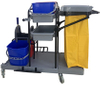 Clean Trolley Janitor Cart with Mop Bucket Hotel Cleaning Cart