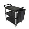 Amazon Basics Service Cart, 20x30, 300 lbs Capacity, 1-pack, Black Canteens Restaurant Hotel Food Serving Cart
