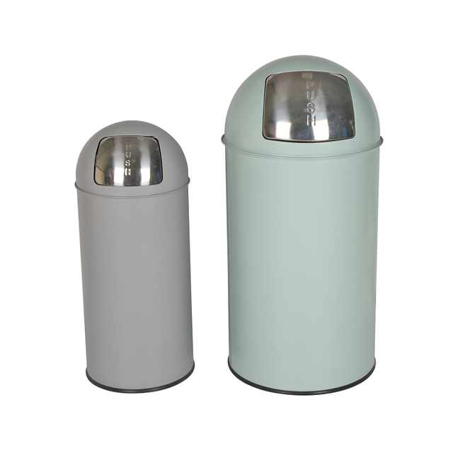 good quality home & garden waterproof metal round Trash Can lobby standing stainless steel waste bin 1 buyer