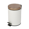 Design 5 Liter Round Small Metal Step Trash Can Wastebasket, Garbage Container Bin - for Bedroom, Kitchen, Craft Room, Office,