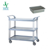 Heavy Duty 3 Tier folding service cart with wheels Hospital supermarket lobby Cleaning hand pull plastic Trolley