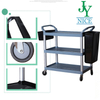 3 Tiers Hospital Cleaning Service Cart with rubbish bin Factory Price school dining room Plastic Food Trolley Cart