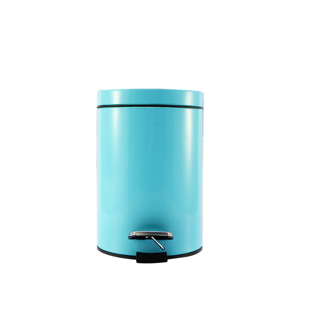 Popular for Girl's And Boy's Room Colorful Powder Coated Iron Steel Pedal Waste Bin Trash Can