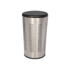 Brushed Steel Laundry Bin & Hamper 46L Ventilated Clothes Basket with Polished MDF Lid Life Time Warranty