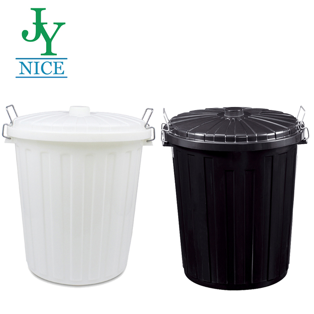 77Qt. Outdoor Round Rubbish Collection Trash Can Plastic Big Garbage Bin With Lid