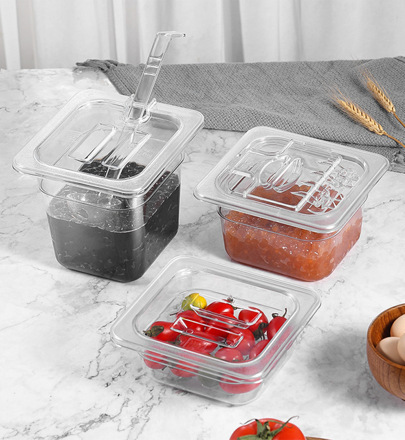 Polycarbonate Gastronorm Storage Pans for Cherry Tomatoes Raspberry Grape Clear Sets
