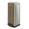 Stainless Steel Dustbin Waste Trash Indoor Recycle Bin Airport Metal Oval 1 Compartment Standing Bin