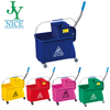 24L Red Plastic Mop Bucket With Wheels Workshop House Mop Wringer Cleaning Bucket