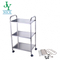 factory price 3- tier Stainless Steel Kitchen Trolley Four Wheels Industrial workshop Transport metal Iron Utility Cart