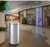 Round Swing Lid Trash Can Office School Metal Dustbin Bathroom Storage Bin with Lid Kitchen Stainless Steel Garbage Can