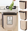Garbage Car Trash Can Wall Mounted Foldable Cleaning Wall Mounted Folding Waste Bin Kitchen Cabinet Door Hanging Trash Bin