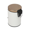Design 5 Liter Round Small Metal Step Trash Can Wastebasket, Garbage Container Bin - for Bedroom, Kitchen, Craft Room, Office,