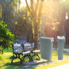 New Design Outdoor Plastic Trash Can with 2 Wheeled Waste Garbage Bin with Wheels 120 L for Medical And Fram