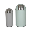 Promotional Garbage Trash Can With Lid Metal Covers Outdoor Push Out Open Trash Bin