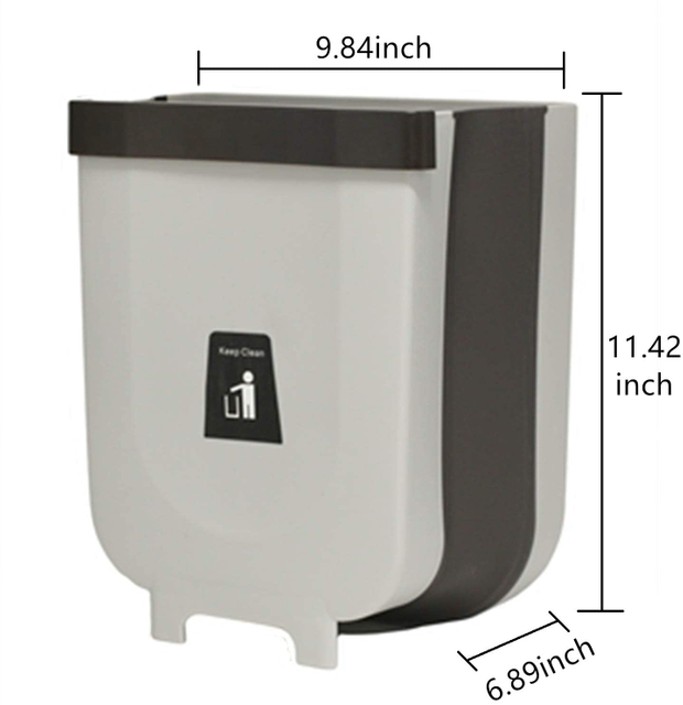 Acrylic Small Hanging Kitchen Trash Can 10L Hanging Garbage Can