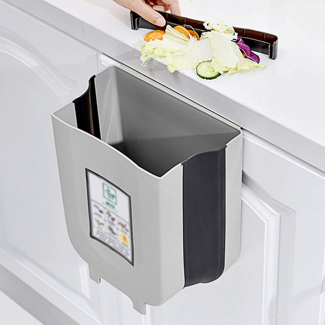 Foldable Large Simple Human Trash Can, Collapsible Garbage Bin for Bedroom