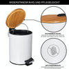 Bamboo Bin with Foot Step Pedal Waste Bin Stainless Steel Waste Bin slim bathroom trash can