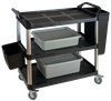 High Quality Black canteen Plastic trolley heavy duty school 3 layers Utility cart Hotel kitchen Food Service Cart