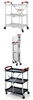 Wholesale 3 Tiers folding service Cart with Four wheels for shopping fish tools coll Food Serving folding Trolley