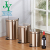 Pink Indoor Eco Friendly Metal Trash Can with Lid High Quality Commercial Office Stainless Steel Pedal Dustbin