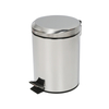 New Arrivals European Waste Bin Silver Round Galvanized Steel Waste Bin Straight Home Garden Waste Bin Furniture